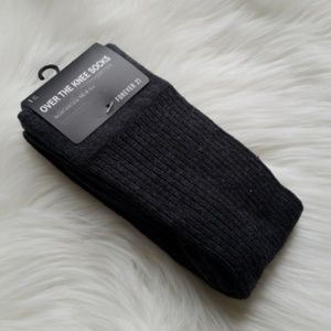NWT Forever 21 Dark Gray Over the Knee Socks